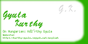 gyula kurthy business card